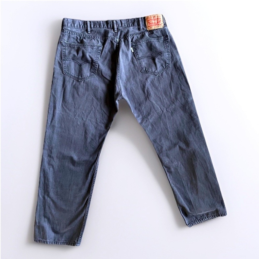 Levis 505 Jeans Mens 40x30 Gray Charcoal Wash Denim Straight Leg Zip Fly Classic